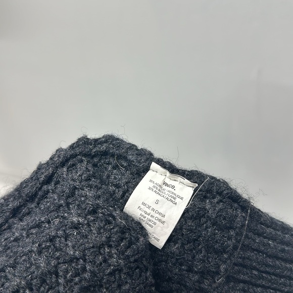 Vince Cardigan Sweater Knit Alpaca Wool Blend Open Front Draped Gray Size Small - Picture 6 of 7
